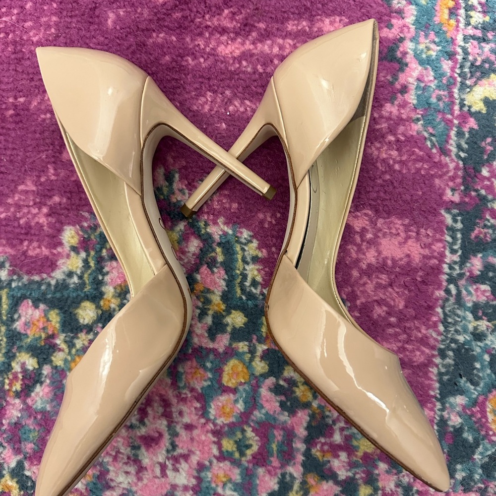 Elegant Nude Patent Leather Pumps